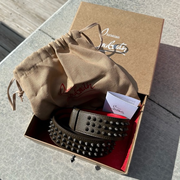 NWT RARE COLOR Authentic Christian Louboutin spike belt - Picture 2 of 7